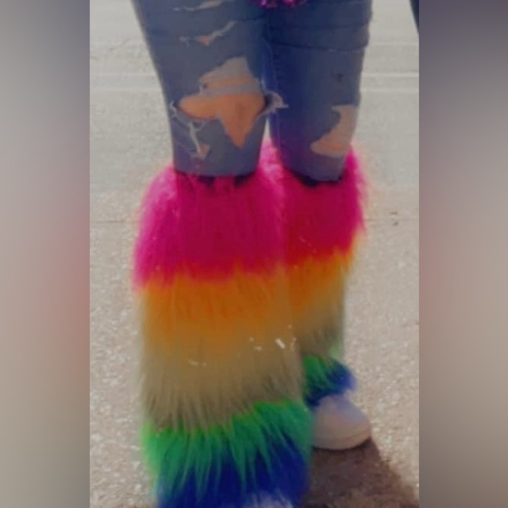 Rainbow 🌈 leg warmers